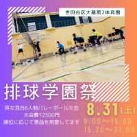 【満枠】第22回排球学園祭　6人制男女混合大会ロゴ