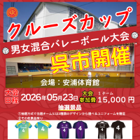 【初中級】抽選で【チーム名・番号入りユニホーム】を贈呈!!クルーズカップ開催!!ロゴ