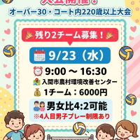 【満枠御礼】オーバー30歳　コート内220歳以上大会ロゴ